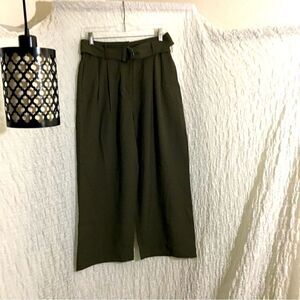H&M NWT Dark Green Culotte Pants Size 6